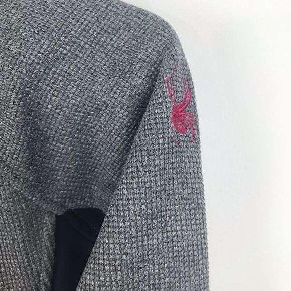 Spyder Gray and Black Zip Up Thermal Jacket with Pink Trim - Picture 7 of 10